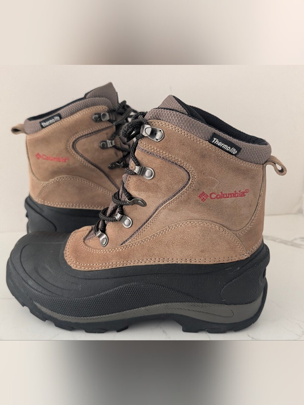 Columbia Cascadian Men’s Sz 7.5 Thermolite 200g Winter Snow Hicking Brown Boots